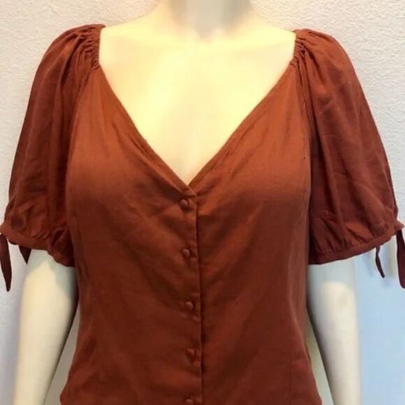 Express Linen Blend Off The Shoulder Top Size S - Picture 4 of 8